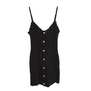 DEREK HEART Ribbed Sleeveless Faux Button Down Form Fitting Mini Dress Size L